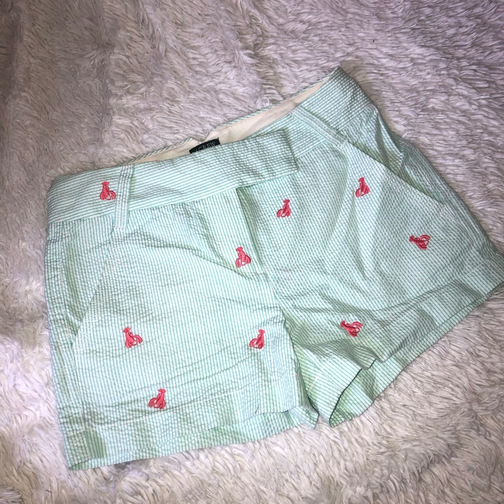 lobster seer sucker shorts